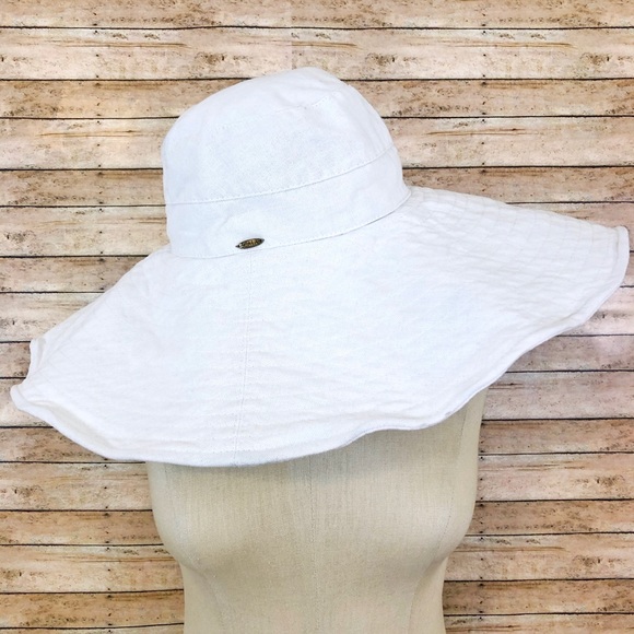 Scala Accessories - Scala oversized wide brim cotton sun hat